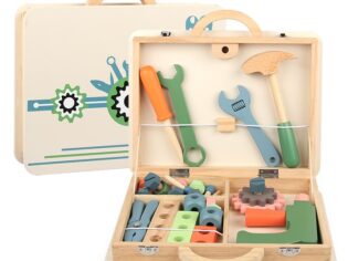 Wooden boy's DIY simulation kit role playing toolbox- Early Education Toy