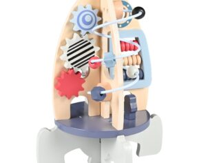 Wooden multifunction round beads rocket simulation model- Early Education Learning Toy