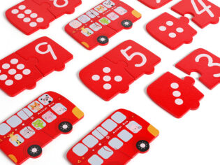 Children's wooden number matching cognition bus puzzle - Early Education Learning Toy