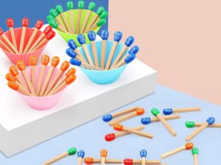Montessori wooden children's matchstick geometric shape sticks board game - Early Education Toy