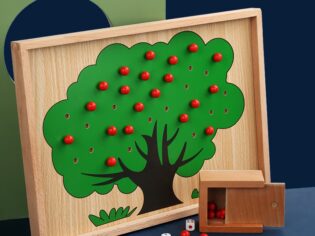 Children wooden apple tree logic training peg board - Early Educational Toy