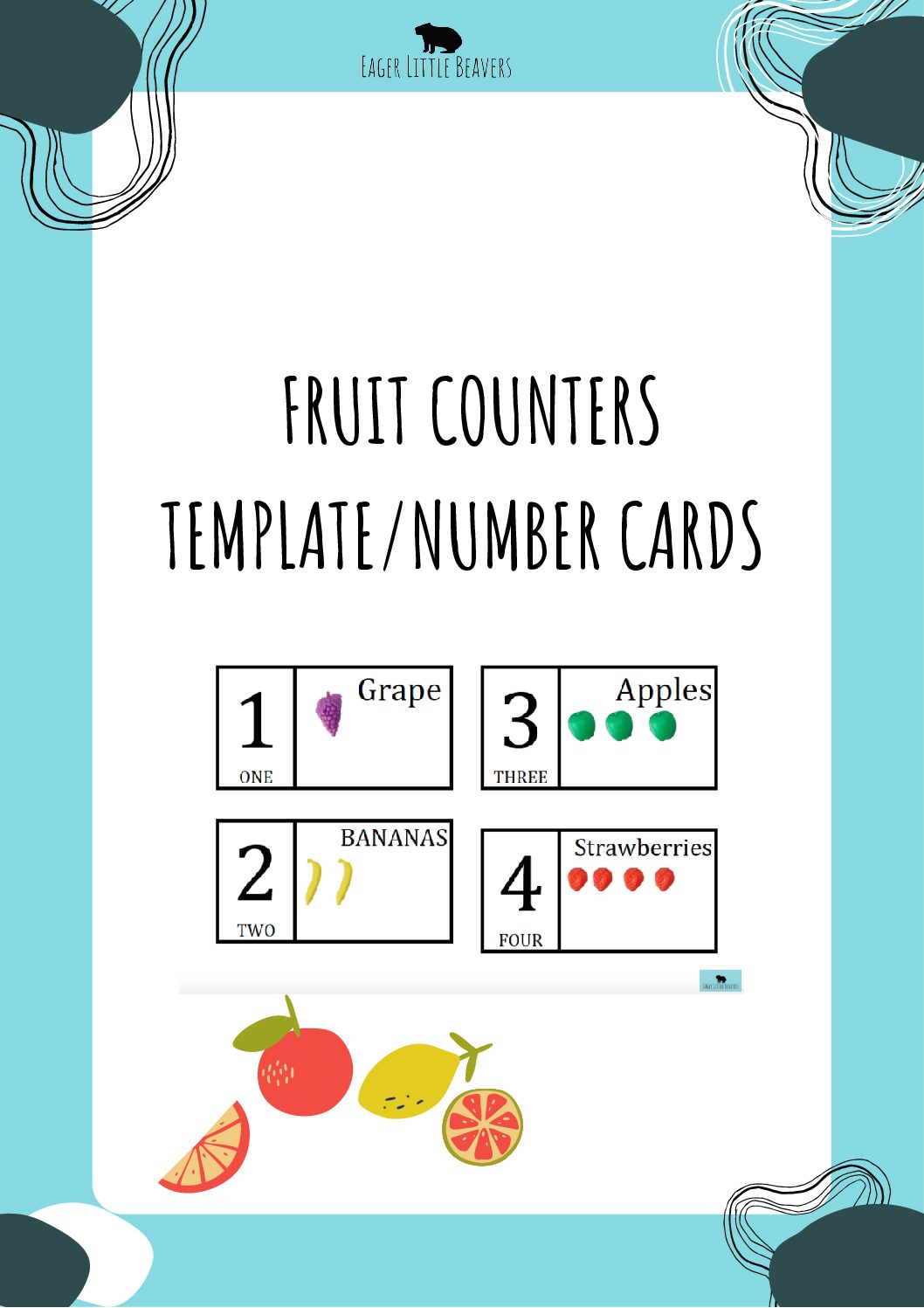 Fruit Counters Template/ Number cards (PDF) FREE DOWNLOAD