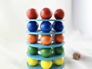 Wooden Rainbow Balancing Balls Stacking Tower